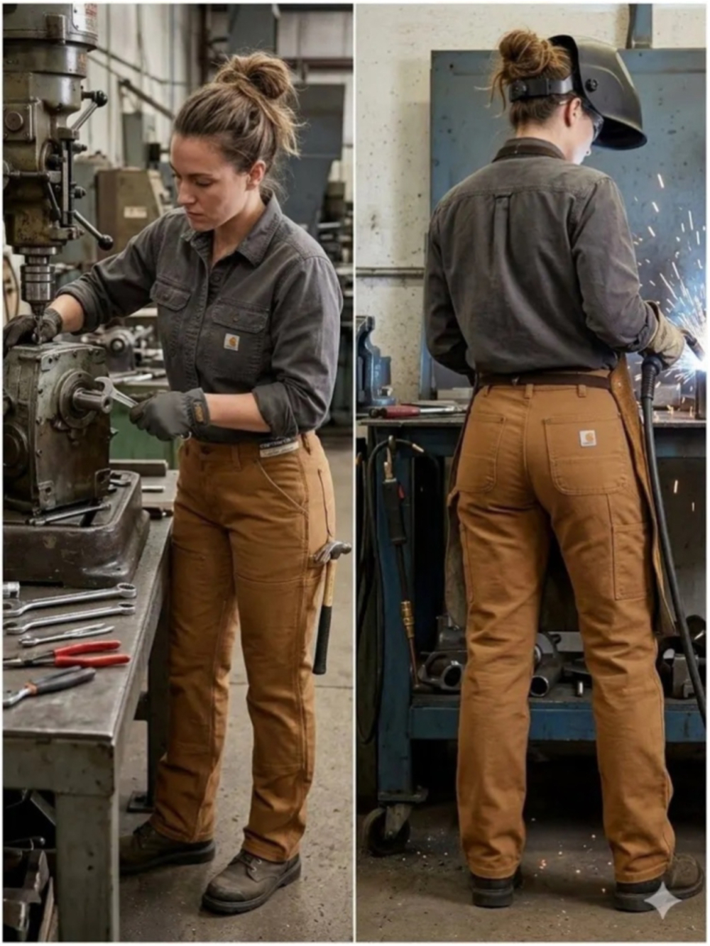 Carhartt Relaxed Fit Double Front Work Pants Brown Size 4 Regular NWT